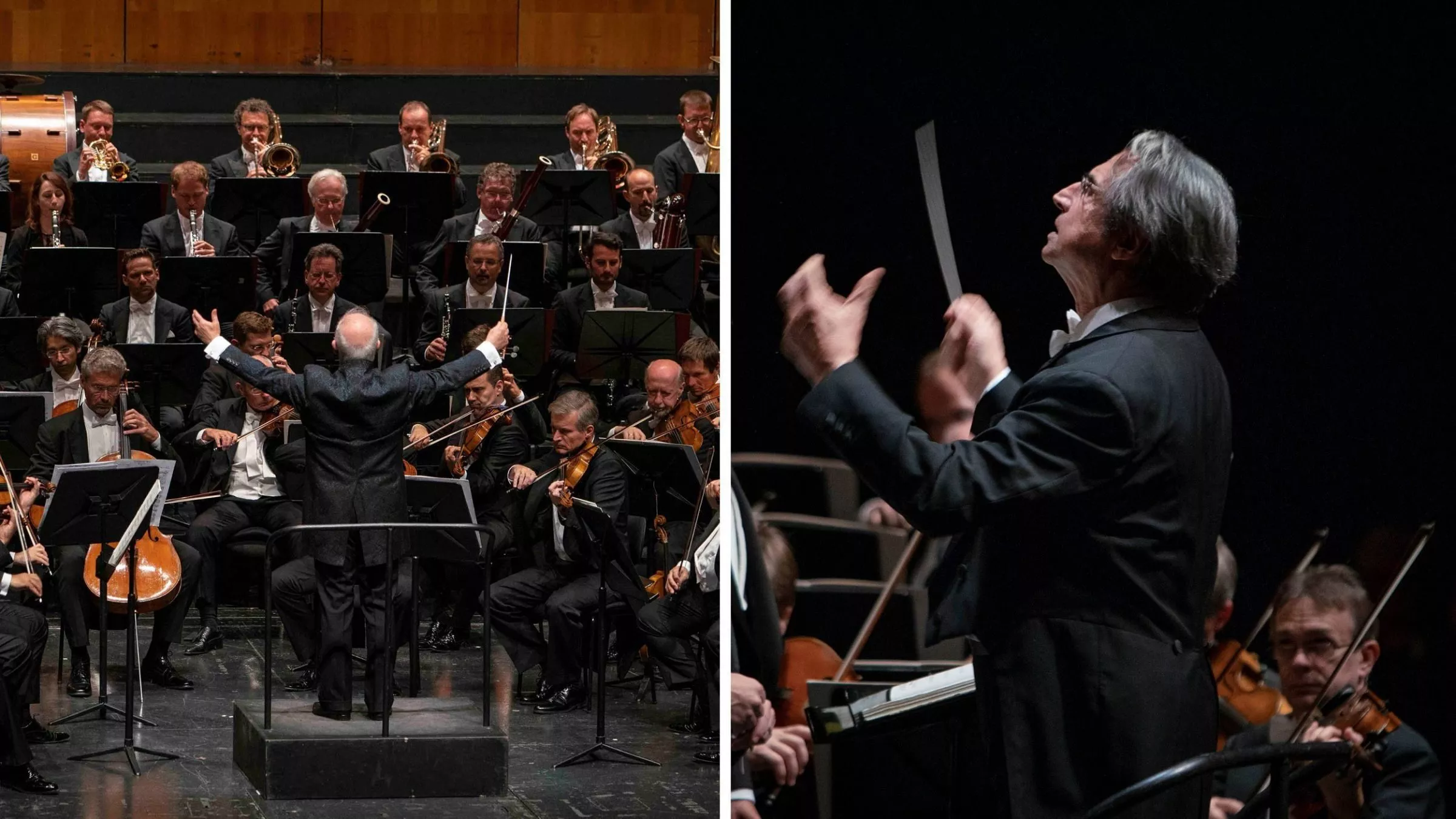 Zwei Star-Maestri am Pult der Wiener Philharmoniker: Daniel Barenboim (links) und Riccardo Muti, der in diesem Jahr Ludwig van Beethovens 9. Sinfonie dirigiert