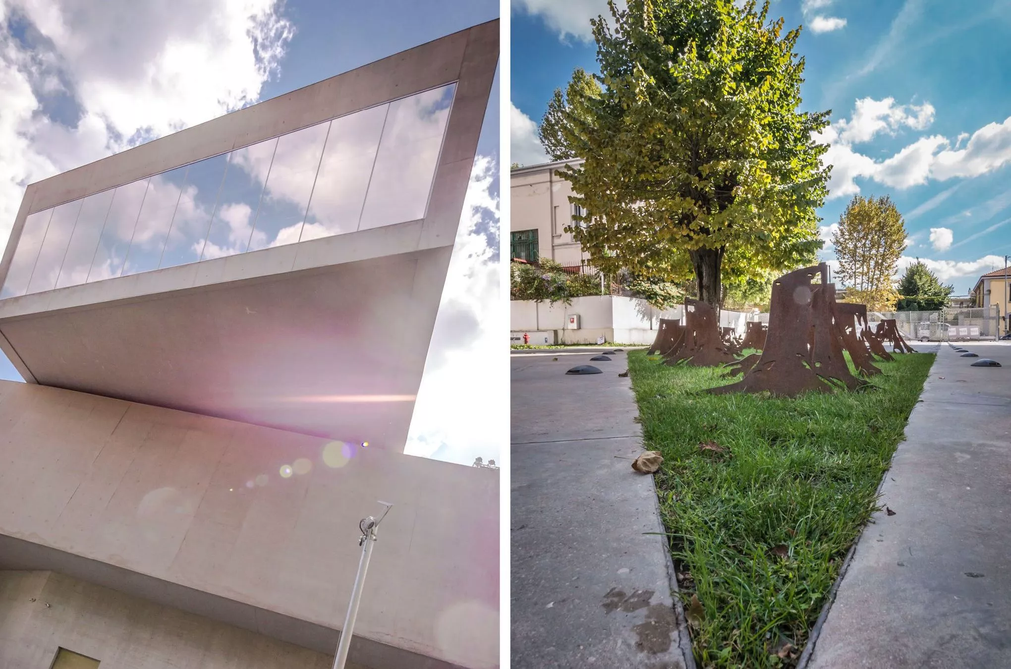 Krumm und schräg, so gestaltete Stararchitektin Zaha Hadid das Museum für die Kunst des 21. Jahrhunderts und den Vorplatz