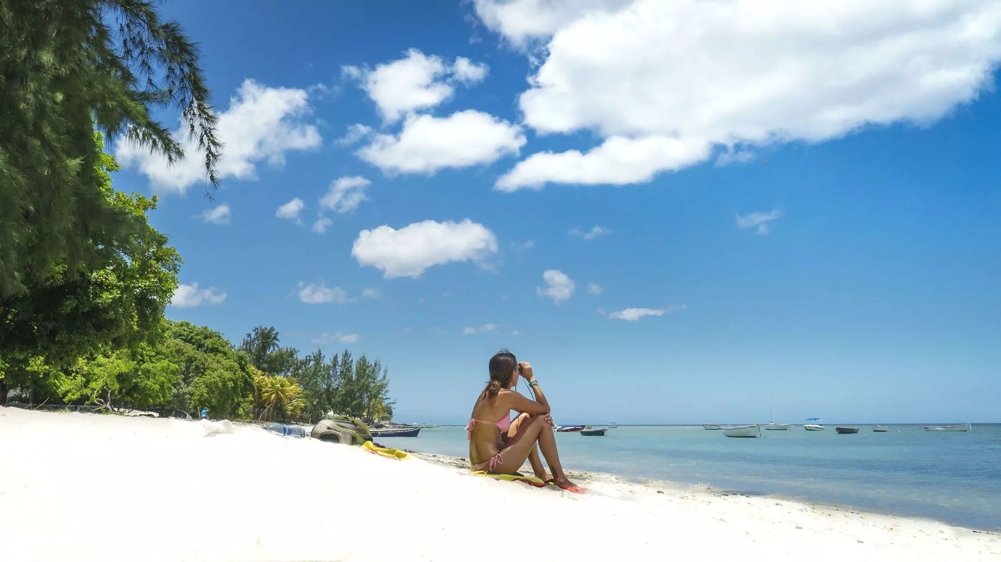 Am Strand von Tamarin im Westen der Insel