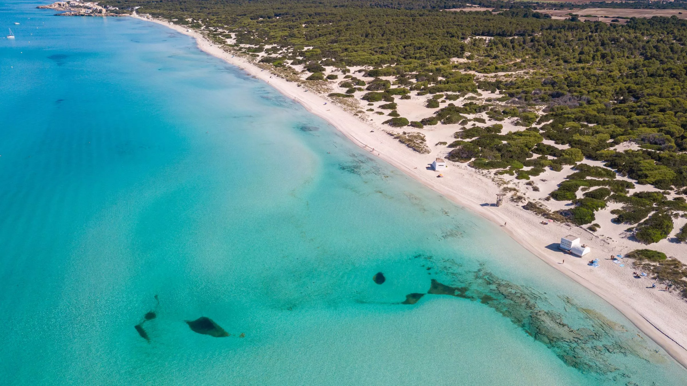Wenn feiner Sandstrand auf glasklares Wasser trifft: Der Playa von Es Trenc ist der längste Naturstrand auf Mallorca und gilt zurecht als einer der schönsten Strände Europas