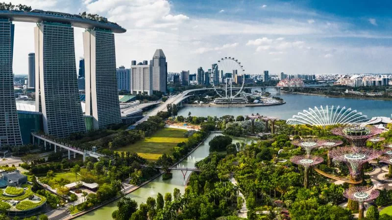 Blick über die Gardens By The Bay von Singapur