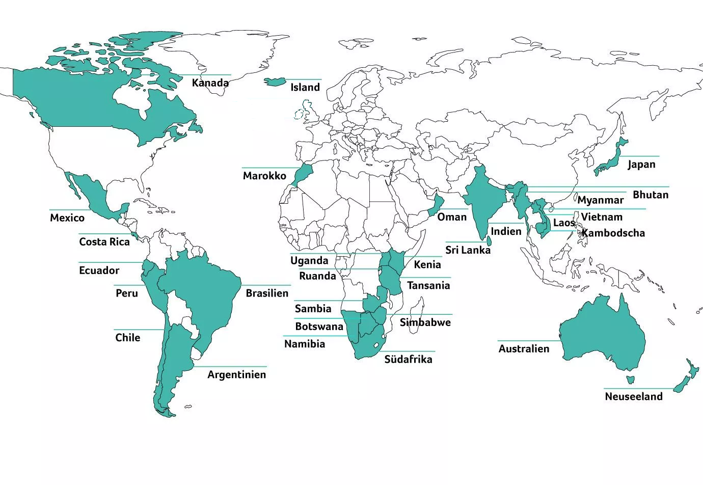 airtours private travel destination map